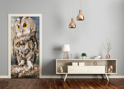 Adesivo em porta Coruja na Colina