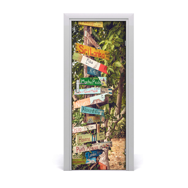 Adesivo em porta placa de sinalização para casa