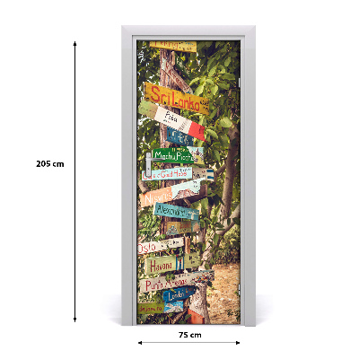 Adesivo em porta placa de sinalização para casa