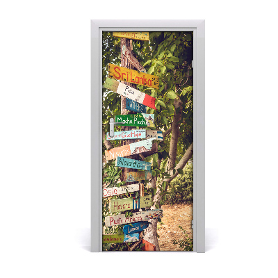 Adesivo em porta placa de sinalização para casa