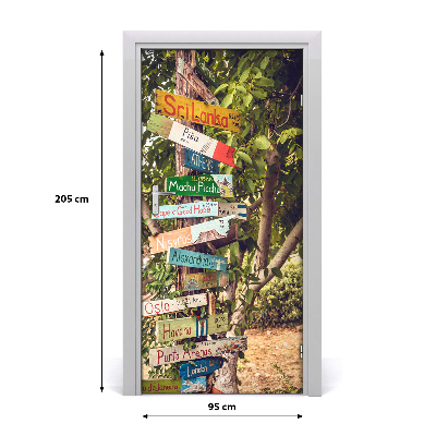 Adesivo em porta placa de sinalização para casa