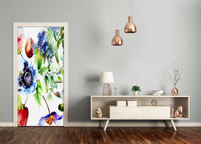 Autocolante para porta Flores silvestres