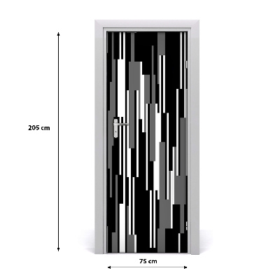 Papel de parede em porta Linhas pretas e brancas