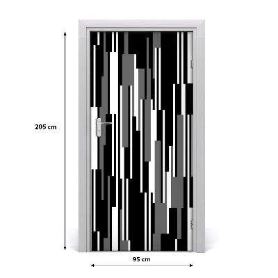 Papel de parede em porta Linhas pretas e brancas