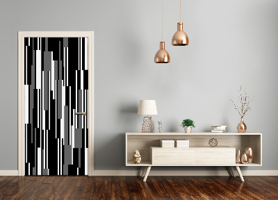 Papel de parede em porta Linhas pretas e brancas