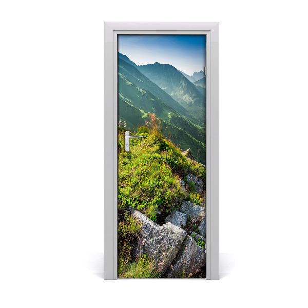 Autocolante para porta Montanhas no verão