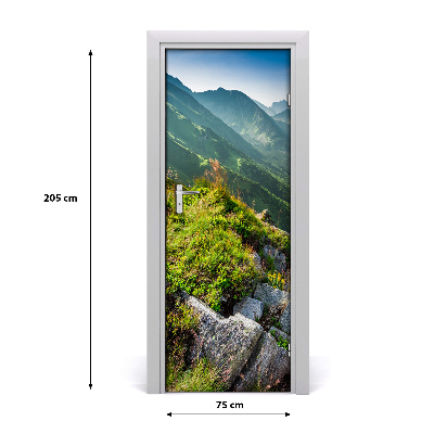 Autocolante para porta Montanhas no verão