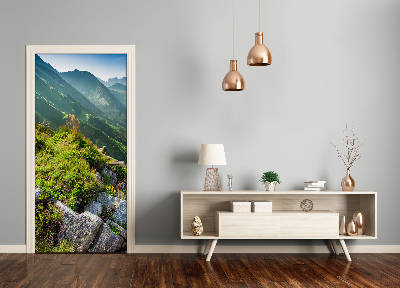 Autocolante para porta Montanhas no verão