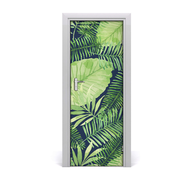 Autocolante para porta Folhas tropicais