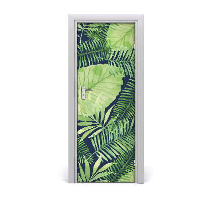 Autocolante para porta Folhas tropicais
