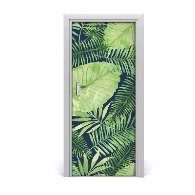 Autocolante para porta Folhas tropicais