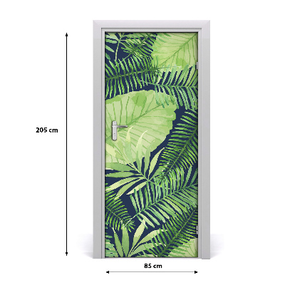 Autocolante para porta Folhas tropicais