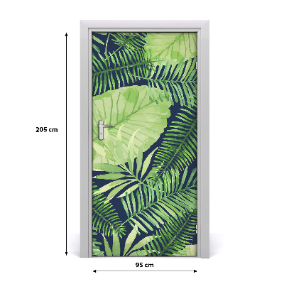 Autocolante para porta Folhas tropicais