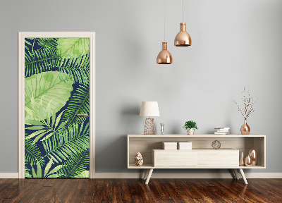 Autocolante para porta Folhas tropicais