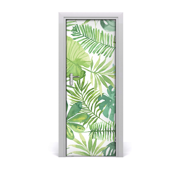 Adesivo em porta Folhas tropicais