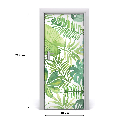 Adesivo em porta Folhas tropicais