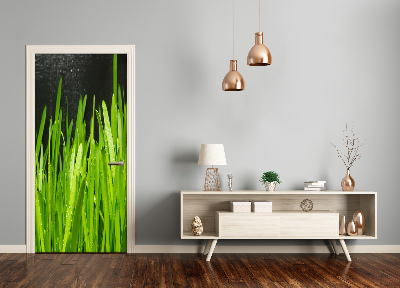 Adesivo em porta Folhas de grama