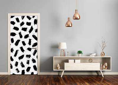 Papel de parede em porta Manchas pretas e brancas