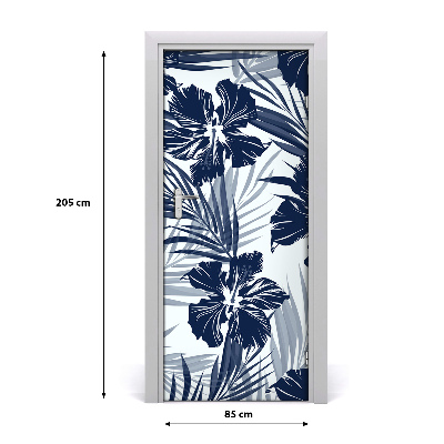 Adesivo em porta Flores tropicais