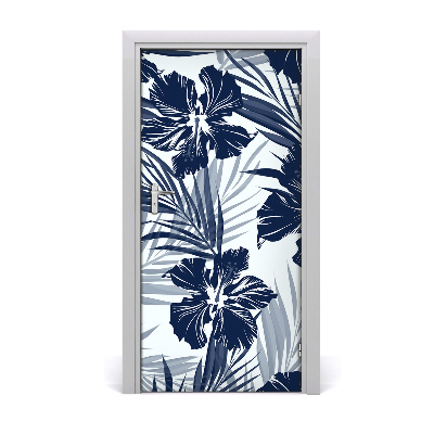 Adesivo em porta Flores tropicais
