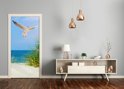 Adesivo em porta Gaivota sobre as dunas