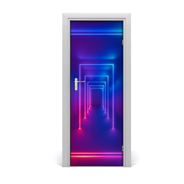 Autocolante para porta Luzes neon azuis