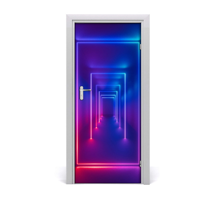 Autocolante para porta Luzes neon azuis