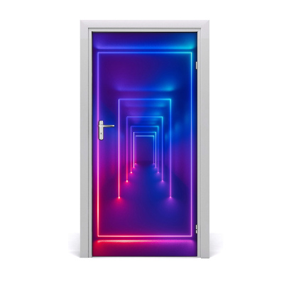Autocolante para porta Luzes neon azuis