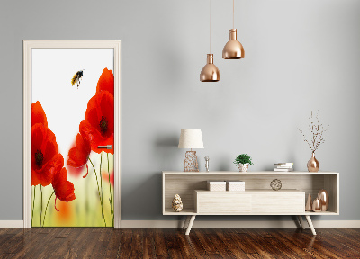 Autocolante para porta Papoulas do campo