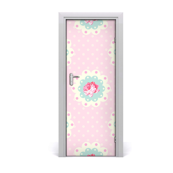 Papel de parede em porta Rosas
