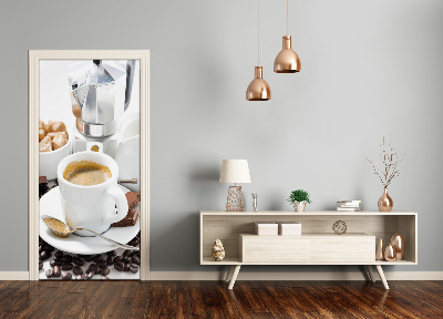 Adesivo em porta Uma xícara de café