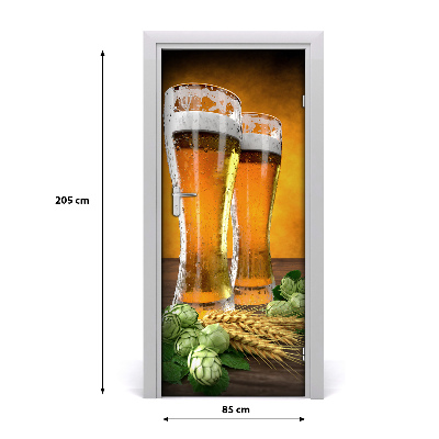 Papel de parede em porta Dois copos de cerveja