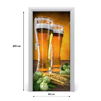 Papel de parede em porta Dois copos de cerveja