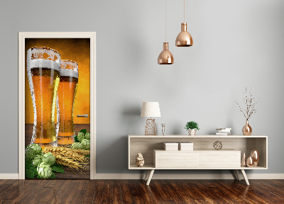 Papel de parede em porta Dois copos de cerveja