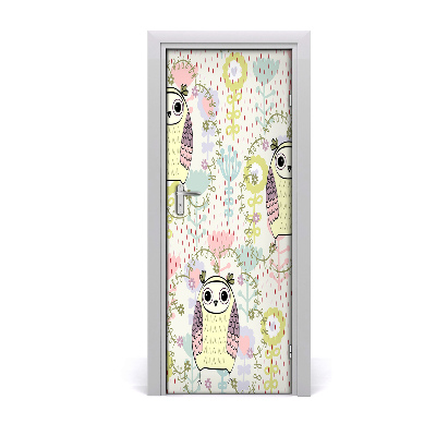 Autocolante para porta Corujas