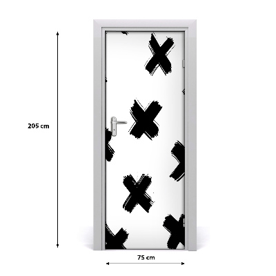 Papel de parede em porta Manchas pretas e brancas