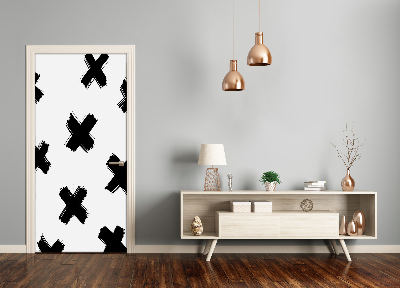 Papel de parede em porta Manchas pretas e brancas