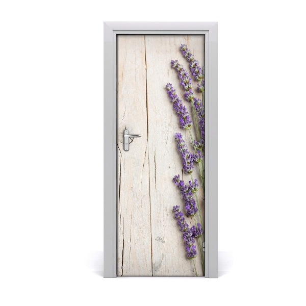 Papel de parede em porta Madeira de lavanda