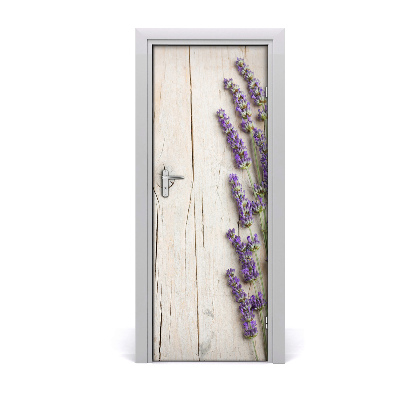 Papel de parede em porta Madeira de lavanda