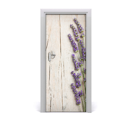 Papel de parede em porta Madeira de lavanda