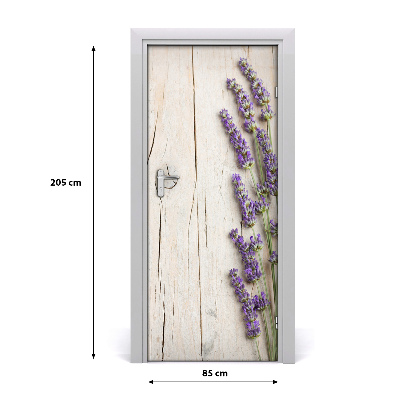 Papel de parede em porta Madeira de lavanda