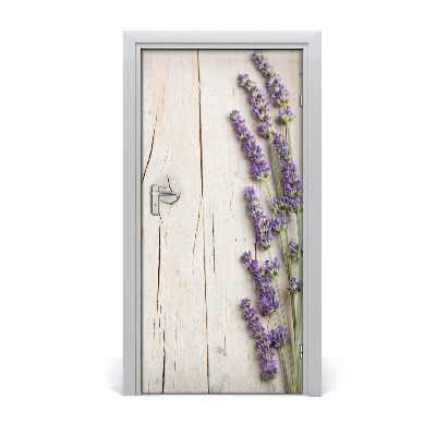 Papel de parede em porta Madeira de lavanda