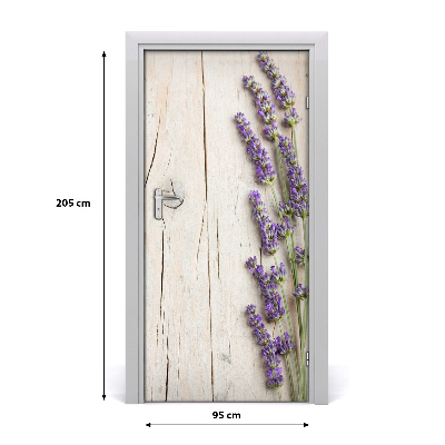 Papel de parede em porta Madeira de lavanda