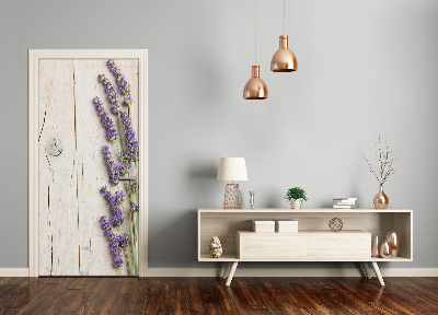 Papel de parede em porta Madeira de lavanda
