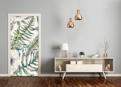 Adesivo em porta Folhas tropicais