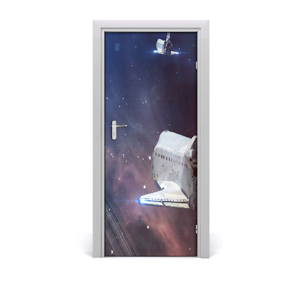 Adesivo em porta Nave espacial