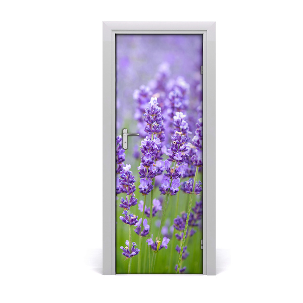 Papel de parede em porta Campo de lavanda