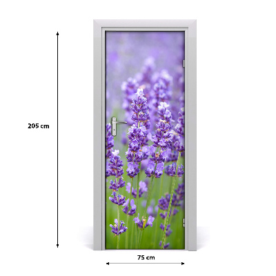 Papel de parede em porta Campo de lavanda