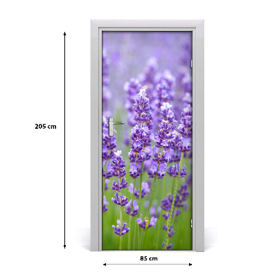 Papel de parede em porta Campo de lavanda