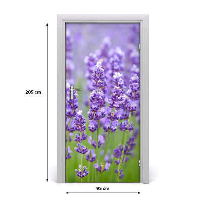 Papel de parede em porta Campo de lavanda